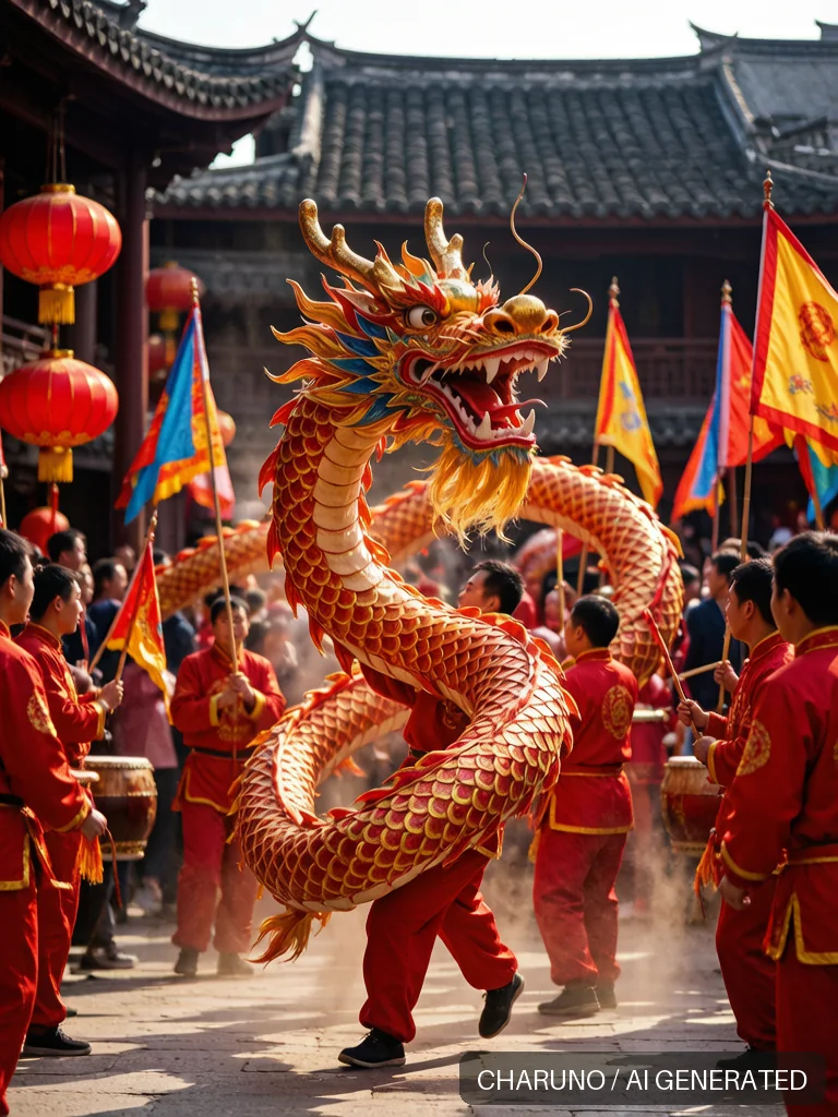 民俗舞龙 · 图库,第 1 张生成图片