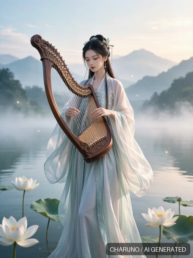 箜篌乐师 · 图库，第 8 张生成图片