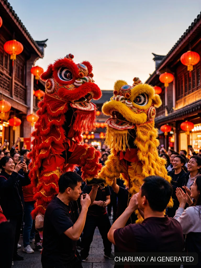 民俗舞狮 · 图库,第 7 张生成图片