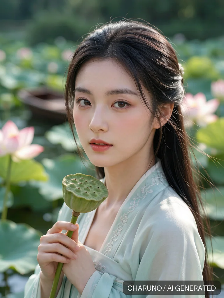 采莲少女 · 图库,第 5 张生成图片