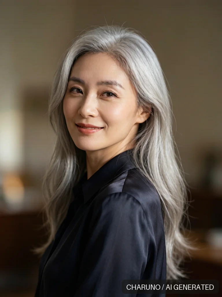 优雅银发女性 · 图库，第 7 张生成图片