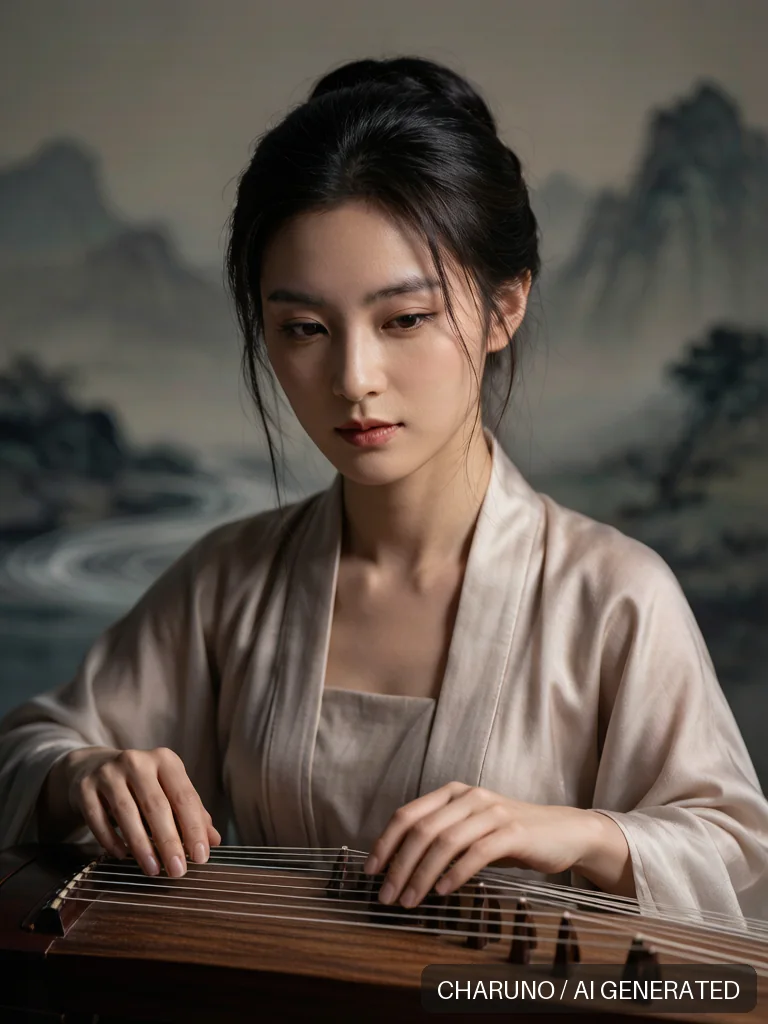 古筝乐师 · 图库，第 5 张生成图片