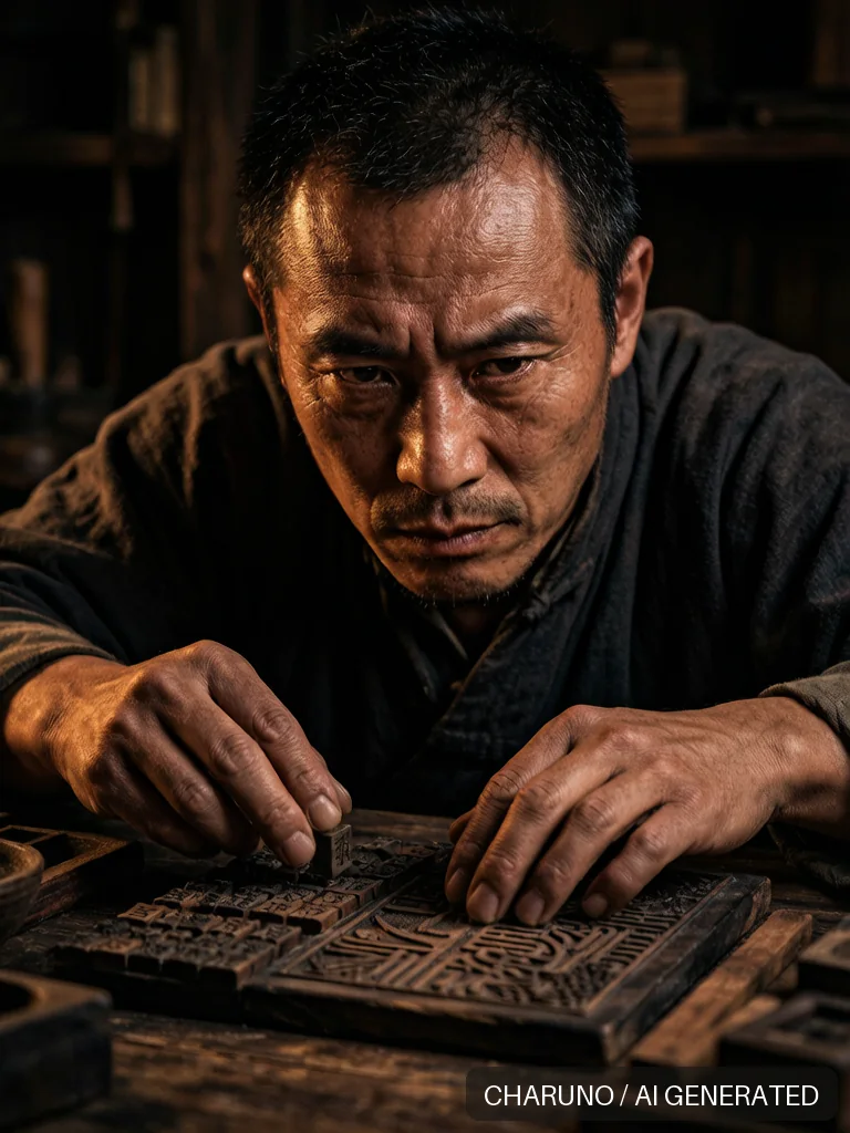 古代印刷匠 · 图库,第 5 张生成图片
