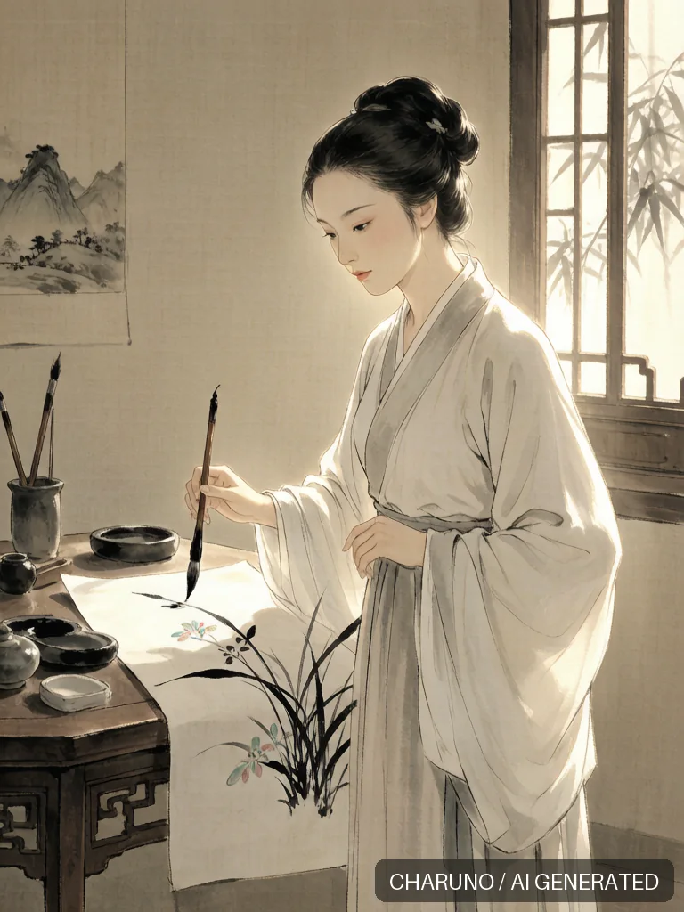 管道升墨兰 · 图库，第 6 张生成图片