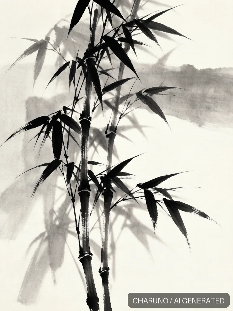 国画墨竹 · 图库，第 7 张生成图片