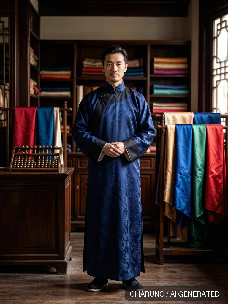 绸缎庄掌柜 · 图库，第 1 张生成图片