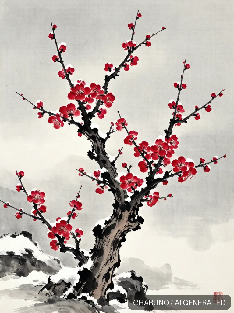 国画寒梅 · 图库，第 8 张生成图片
