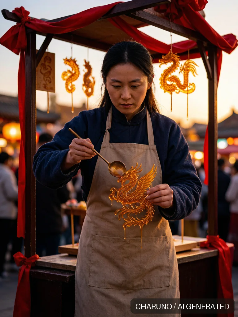 糖画女艺人 · 图库，第 8 张生成图片