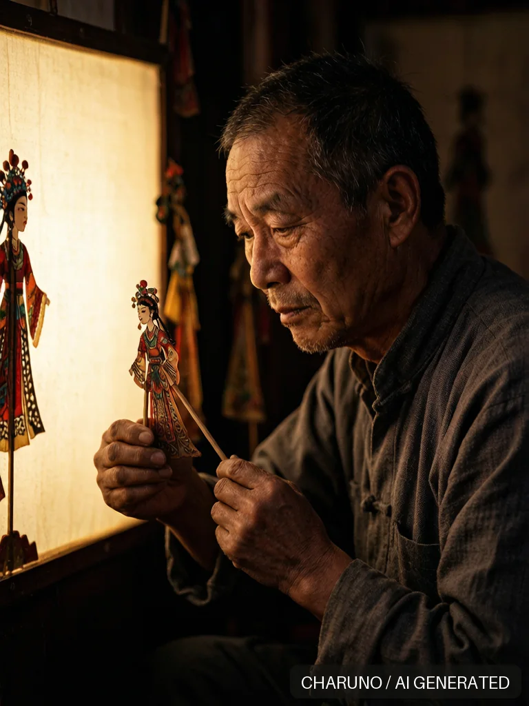 皮影老艺人 · 图库，第 5 张生成图片