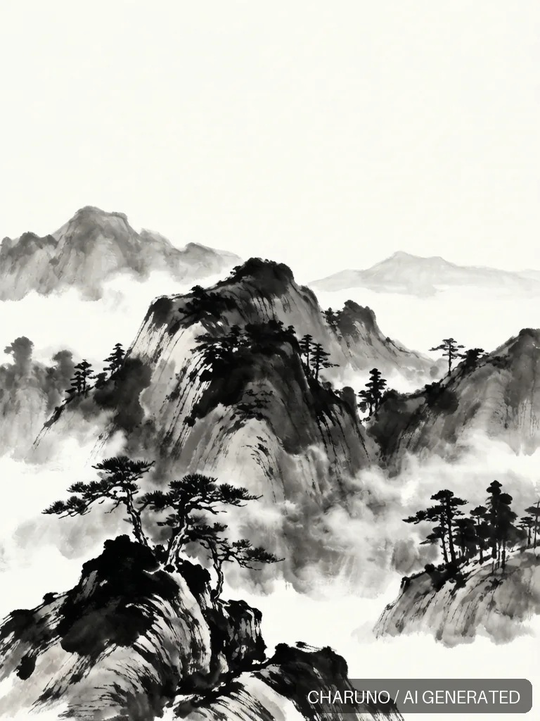 水墨山水 · 图库,第 4 张生成图片