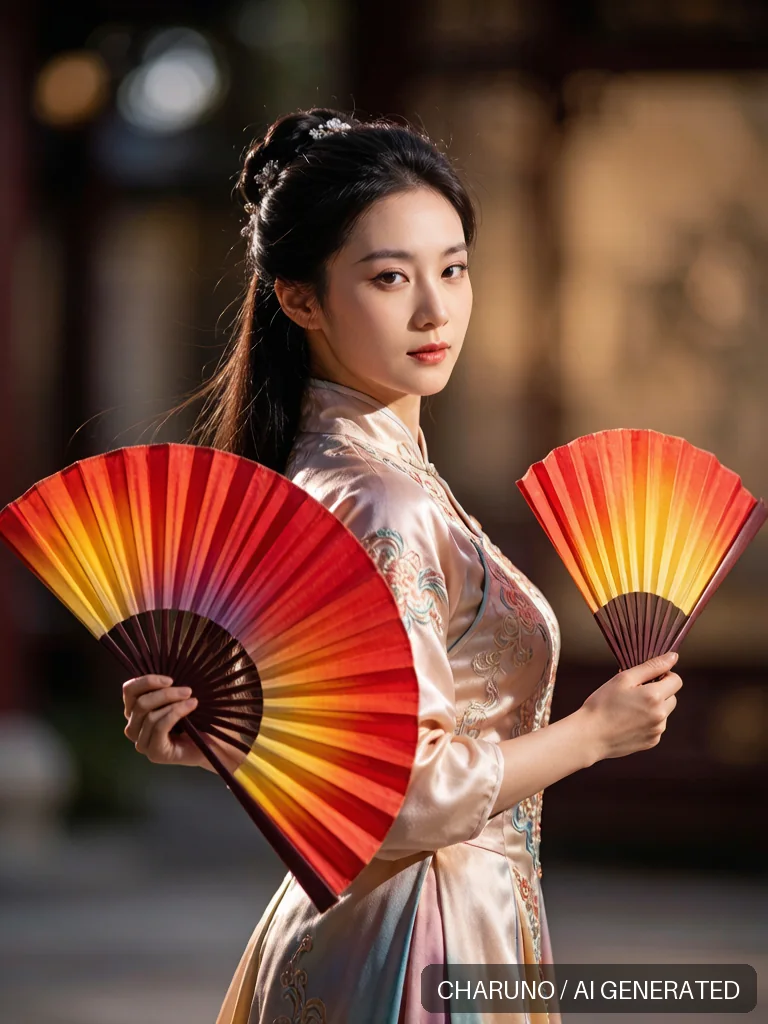 扇子舞 · 图库，第 7 张生成图片
