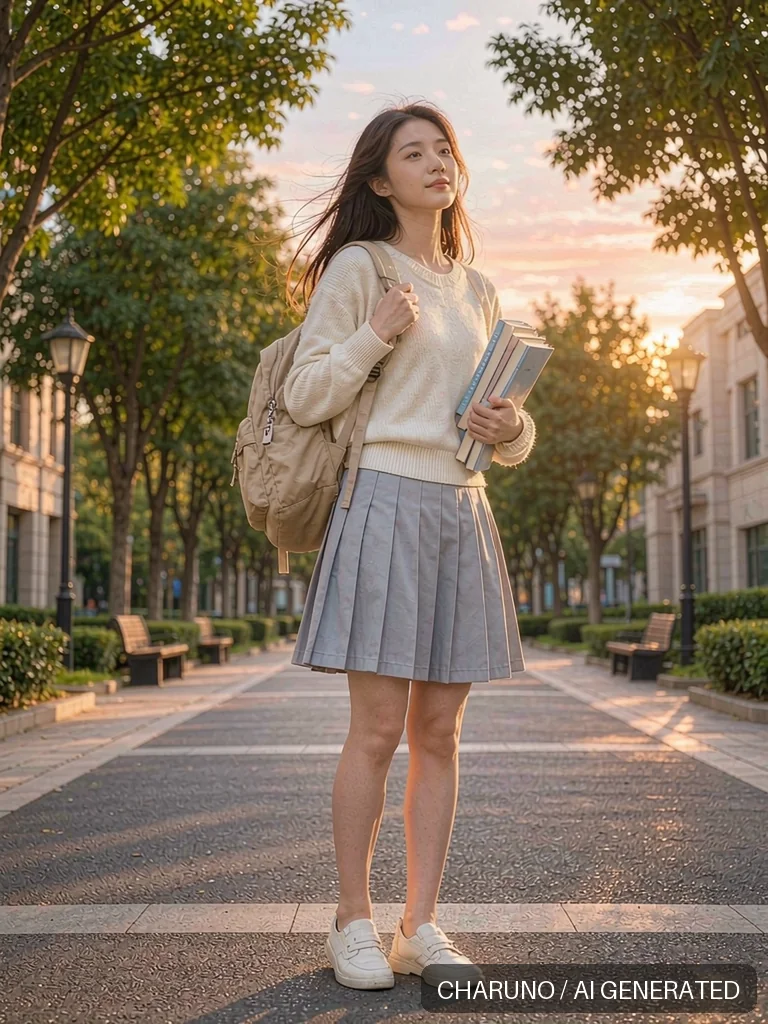 校园女大学生 · 图库，第 8 张生成图片