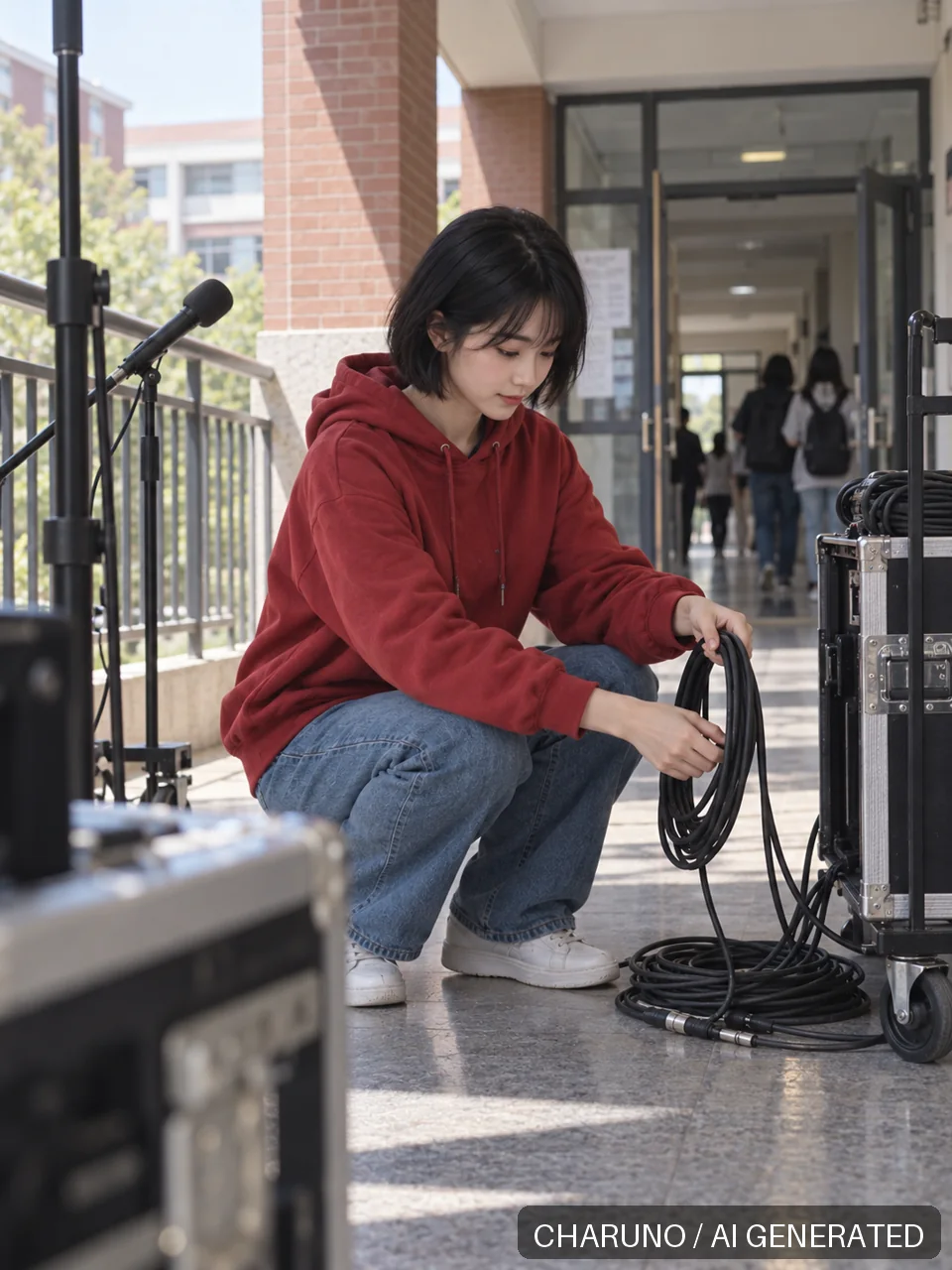 多场景新写真·大学广播站日常，第 6 张生成图片