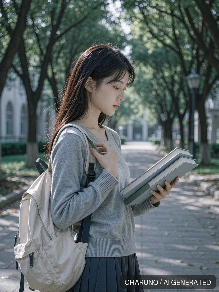 校园女大学生 · 图库，第 7 张生成图片