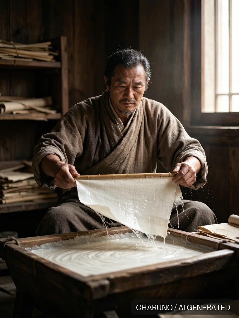 古代造纸匠 · 图库，第 3 张生成图片