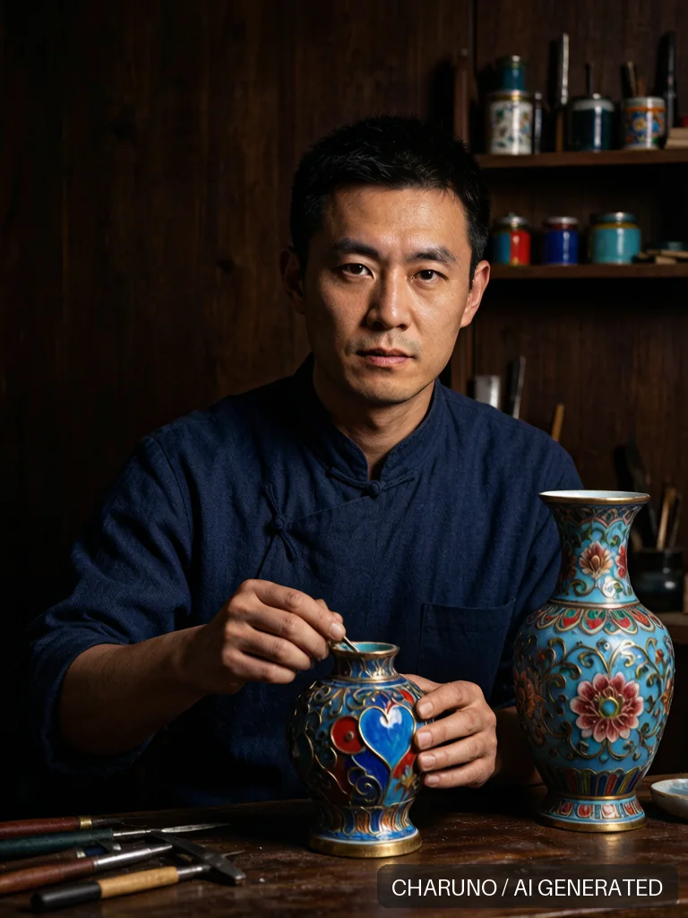 景泰蓝匠人 · 图库,第 2 张生成图片