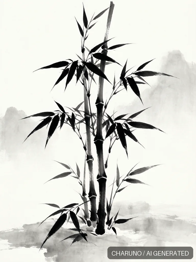 国画墨竹 · 图库，第 5 张生成图片