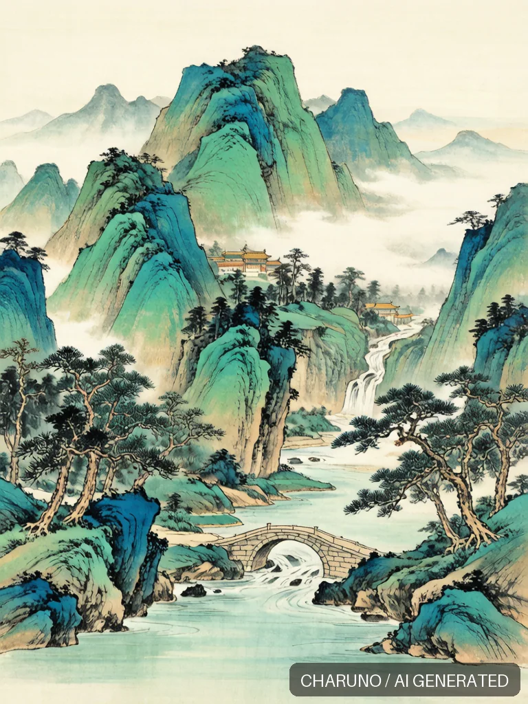 青绿山水 · 图库,第 8 张生成图片