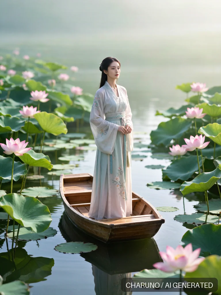 采莲少女 · 图库,第 1 张生成图片