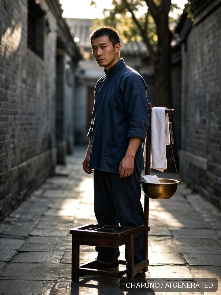 剃头挑子师傅 · 图库，第 4 张生成图片