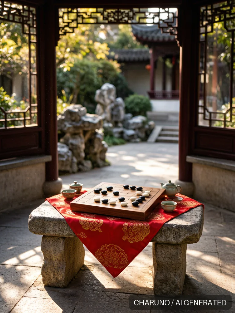 公园下棋 · 图库，第 4 张生成图片