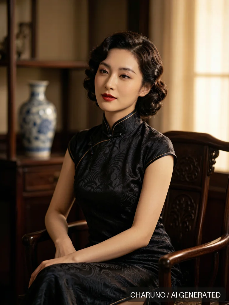 民国旗袍女郎 · 图库，第 3 张生成图片