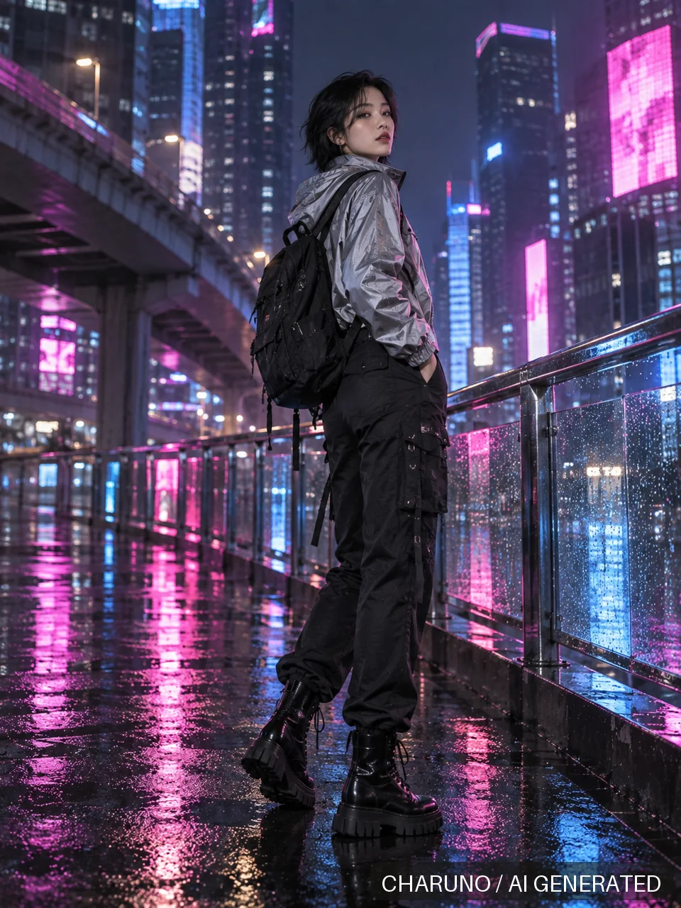 青春多面·霓虹夜景，第 3 张生成图片