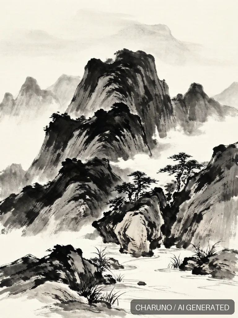 水墨山水 · 图库,第 8 张生成图片