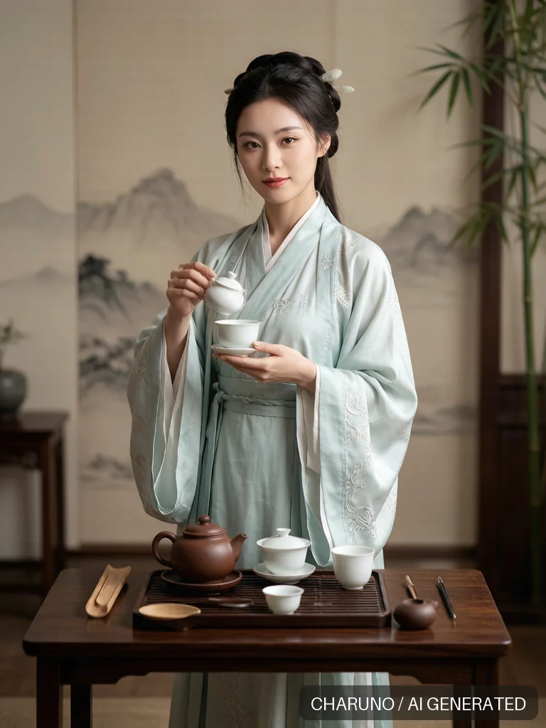 茶艺主播 · 图库，第 1 张生成图片