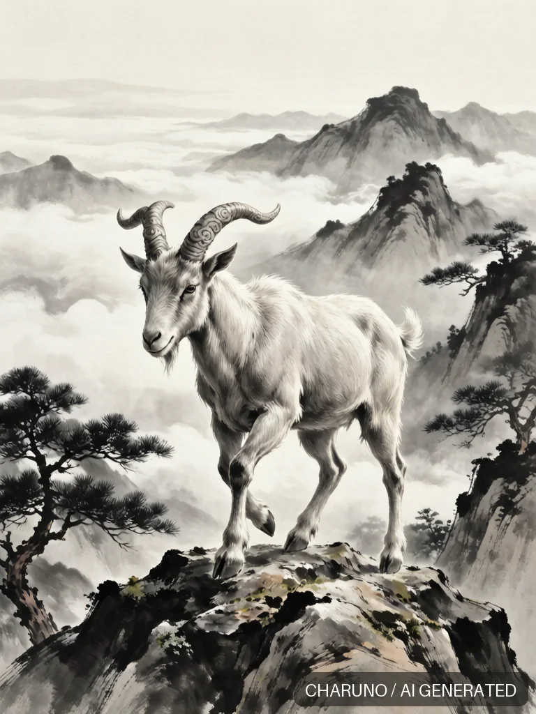 生肖山羊 · 图库，第 3 张生成图片