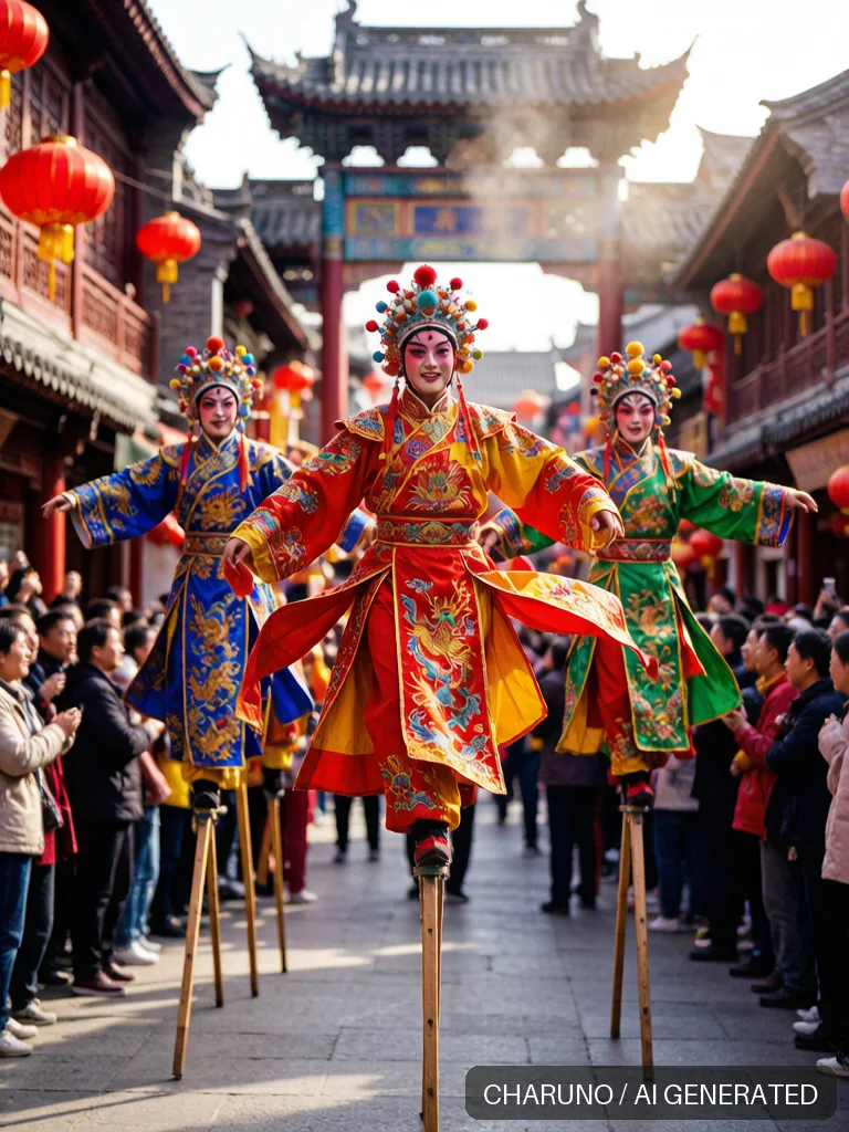 踩高跷 · 图库，第 6 张生成图片