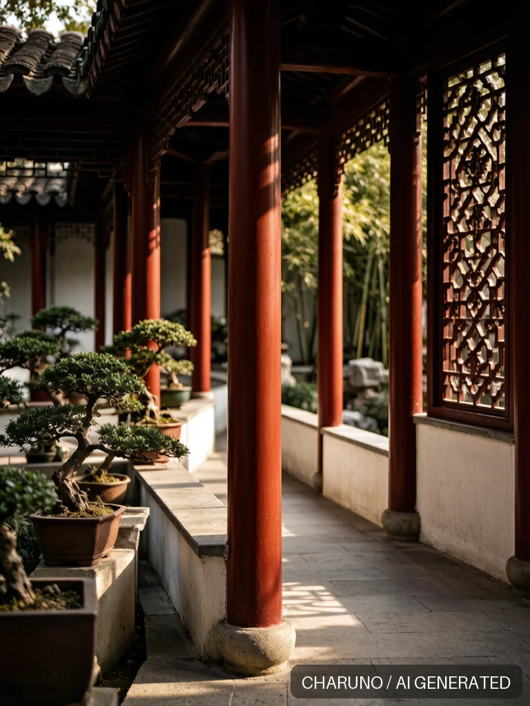 园林回廊 · 图库,第 2 张生成图片