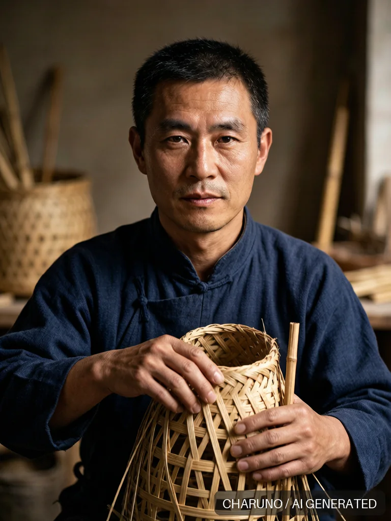 竹编匠人 · 图库,第 2 张生成图片