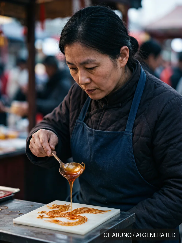 糖画女艺人 · 图库，第 7 张生成图片