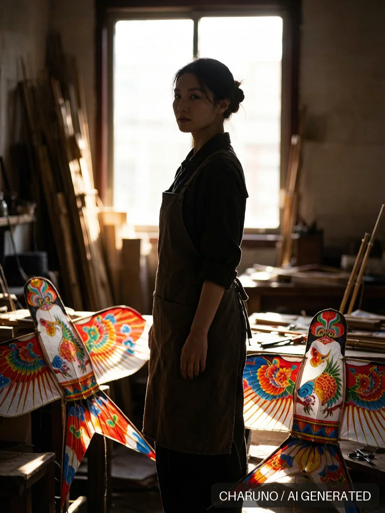 潍坊风筝女艺人 · 图库，第 4 张生成图片