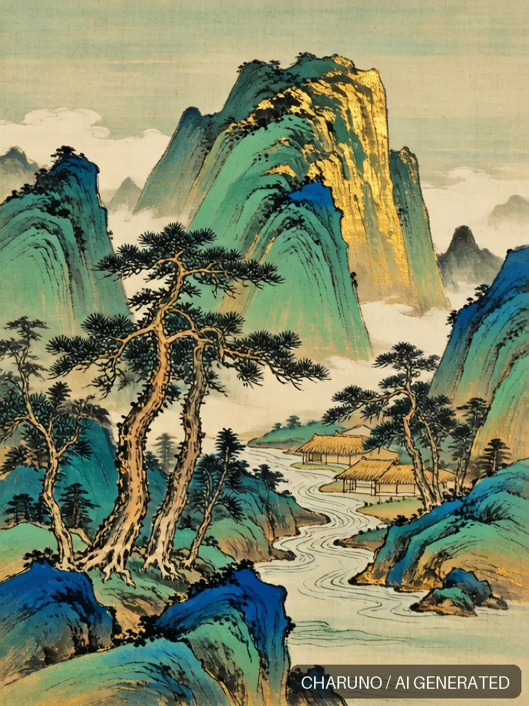 青绿山水 · 图库,第 3 张生成图片