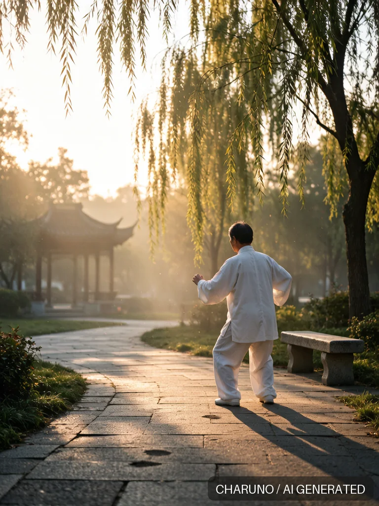 晨练太极 · 图库，第 3 张生成图片