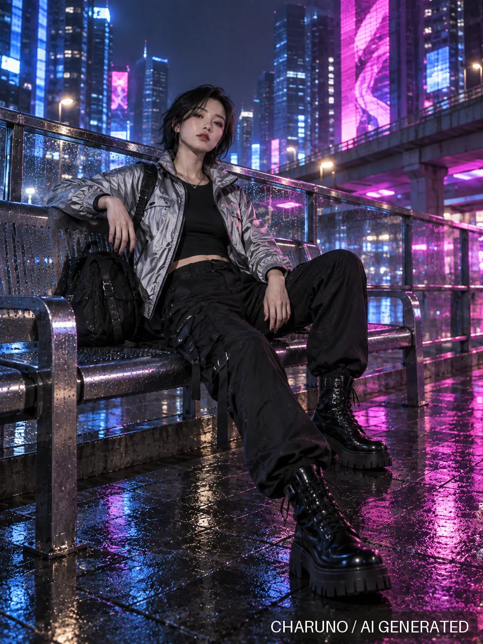 青春多面·霓虹夜景，第 4 张生成图片