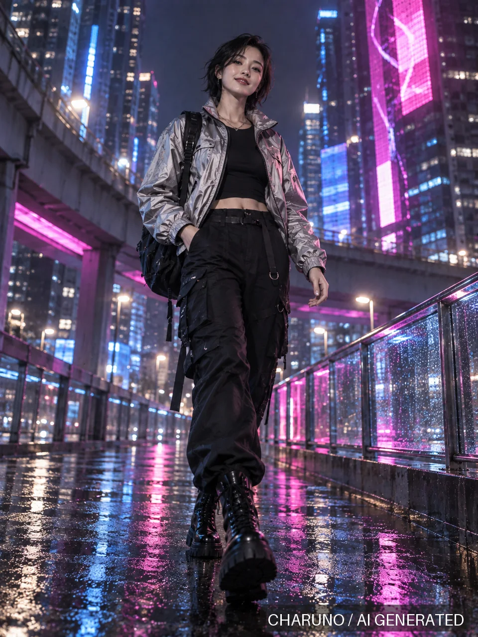 青春多面·霓虹夜景，第 2 张生成图片