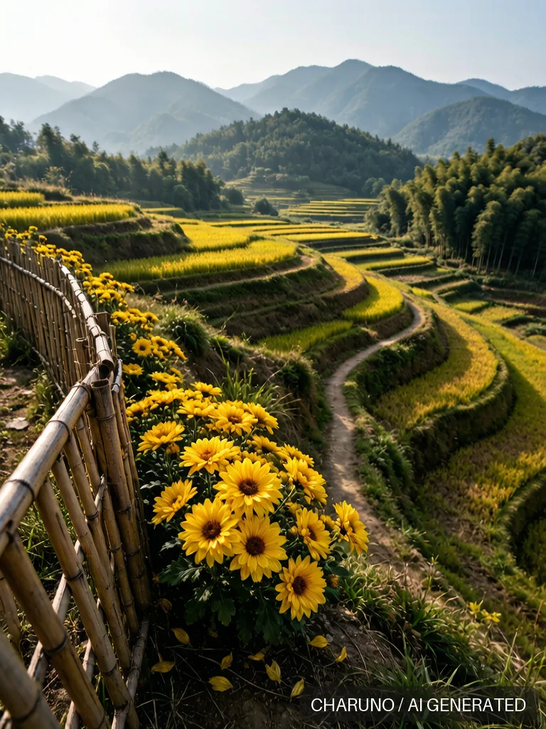 采菊东篱下 · 图库，第 3 张生成图片