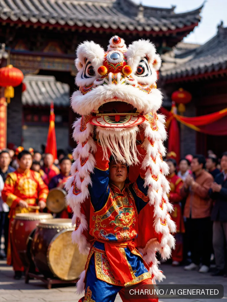 民俗舞狮 · 图库,第 3 张生成图片