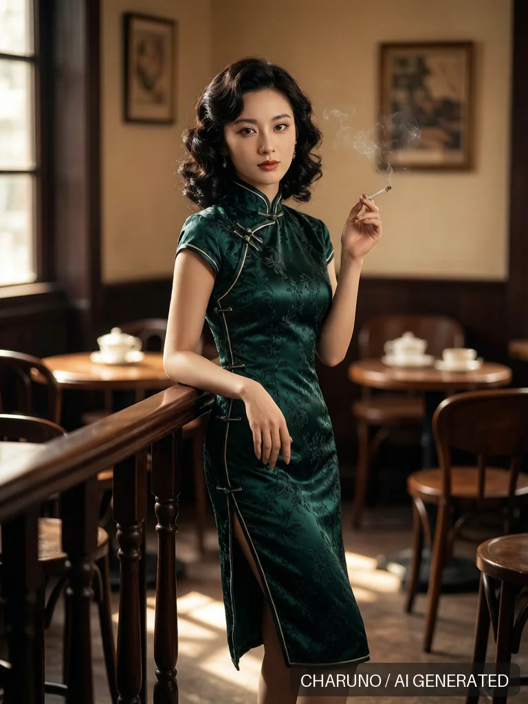 民国旗袍女郎 · 图库，第 8 张生成图片