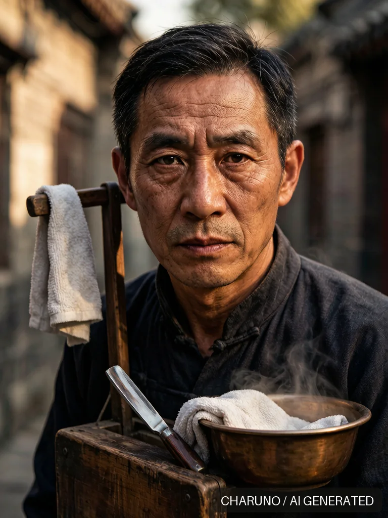 剃头挑子师傅 · 图库，第 3 张生成图片