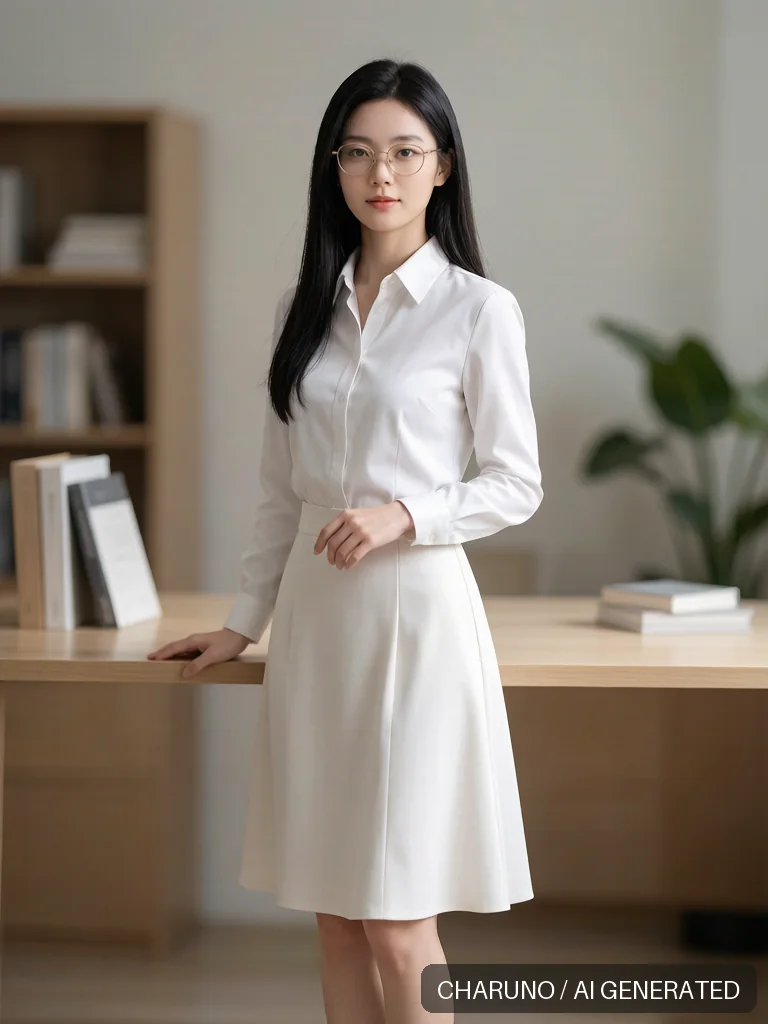 知性书卷女教师 · 图库，第 1 张生成图片