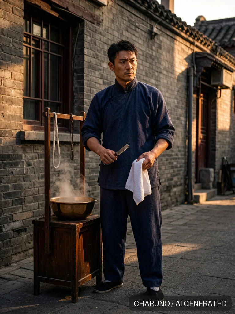 剃头挑子师傅 · 图库，第 8 张生成图片