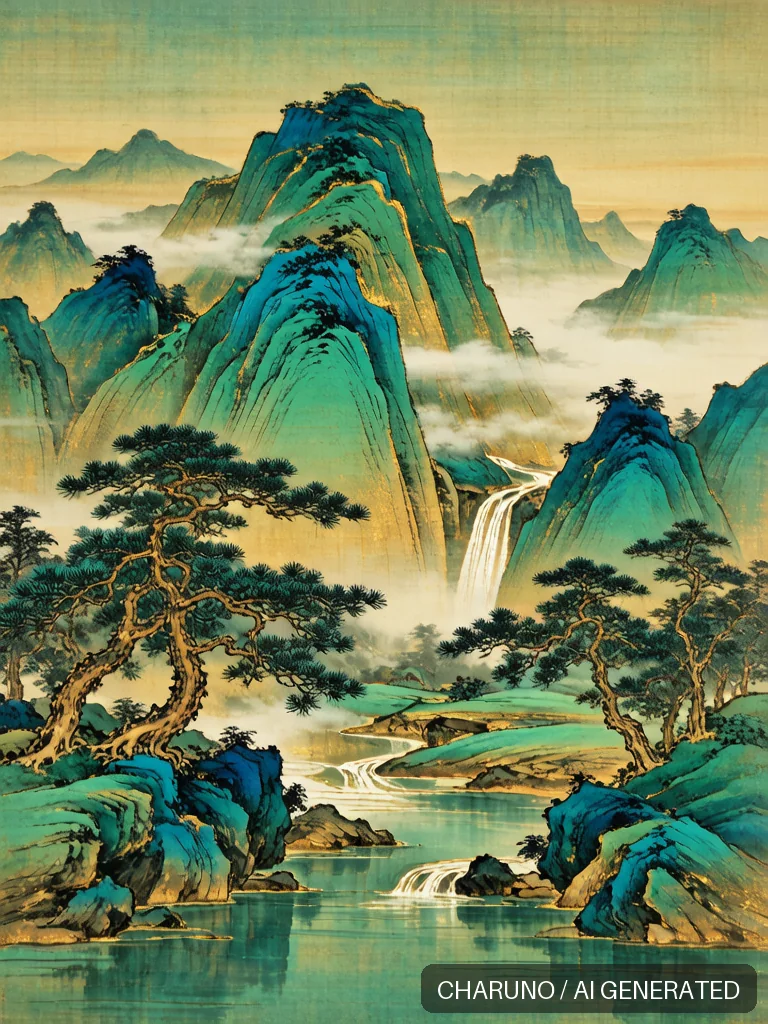 青绿山水 · 图库,第 6 张生成图片