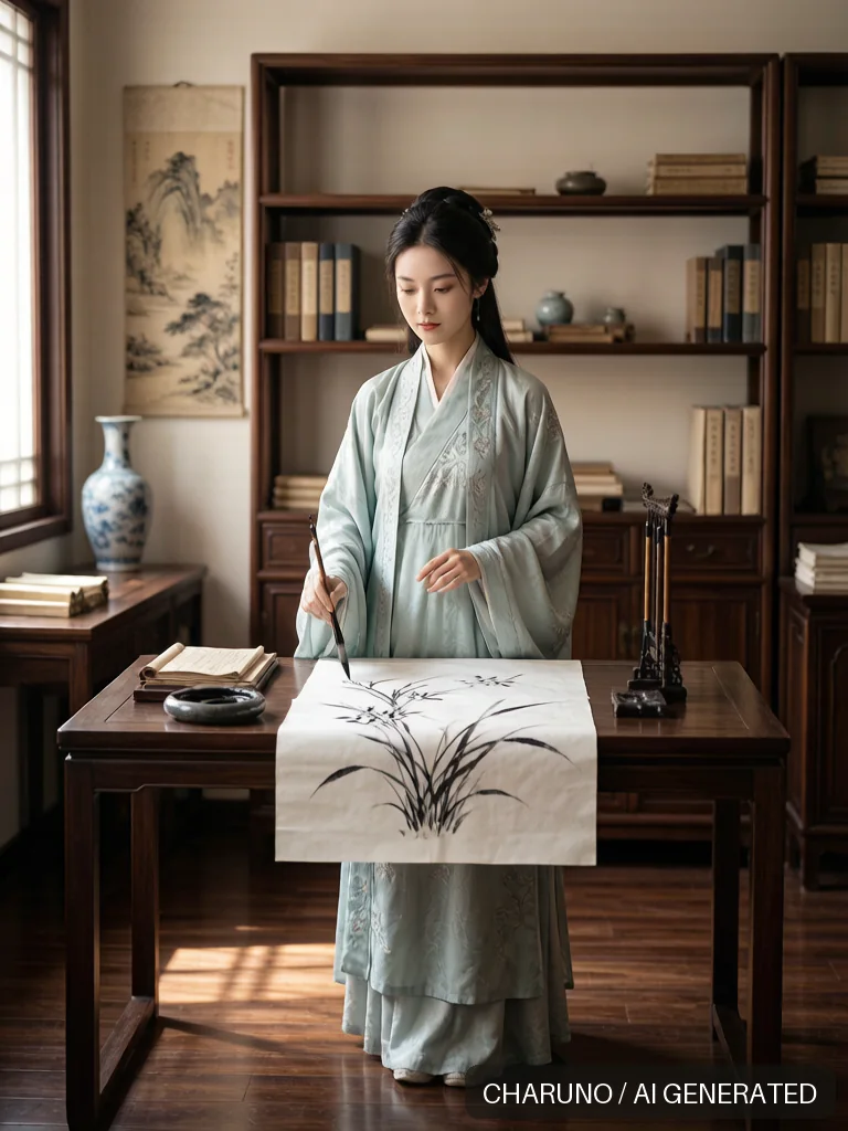 管道升墨兰 · 图库，第 8 张生成图片