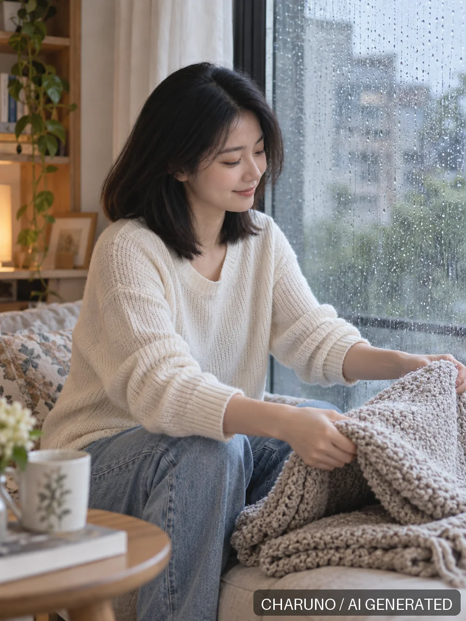 多彩日常·雨天针织，第 4 张生成图片