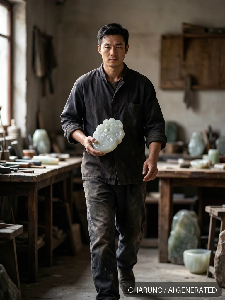 玉雕匠人 · 图库,第 4 张生成图片
