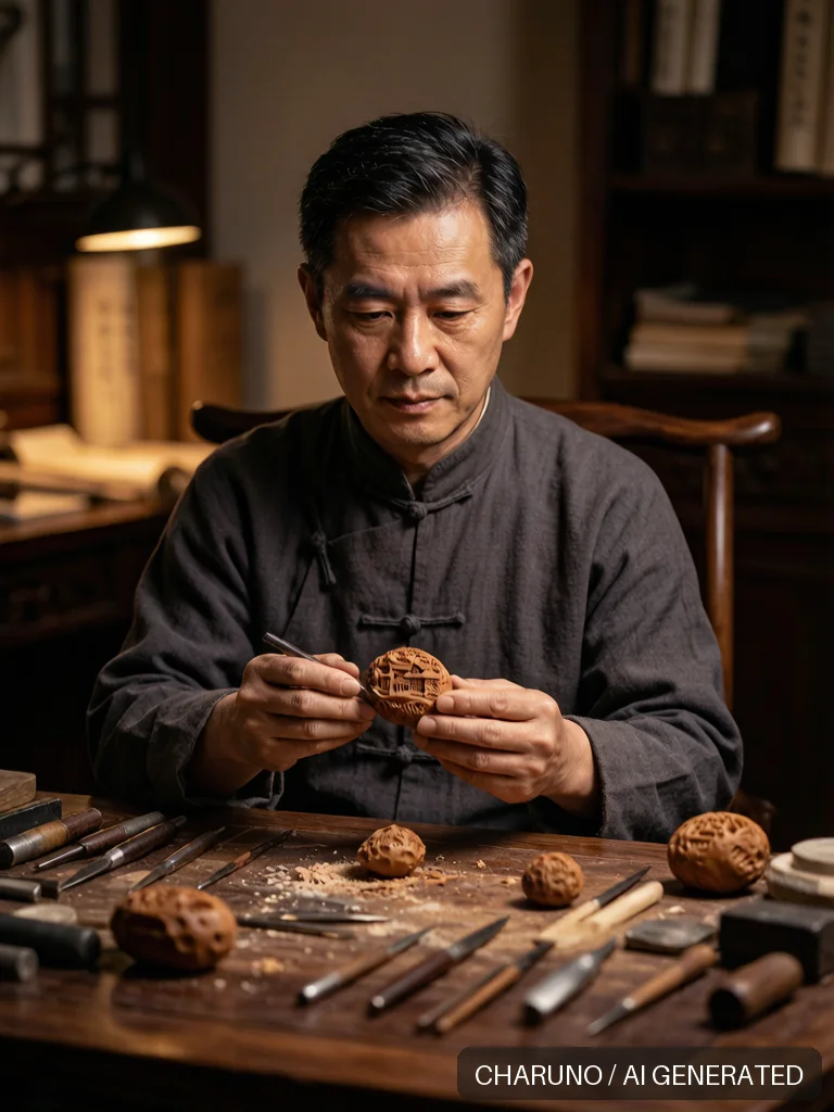 核雕匠人 · 图库，第 3 张生成图片